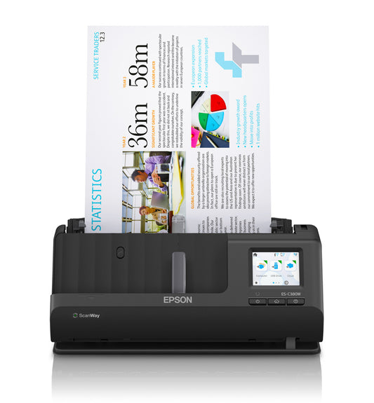 Epson WorkForce ES-C380W Wi-Fi Portable A4 Sheet-fed Document Scanner