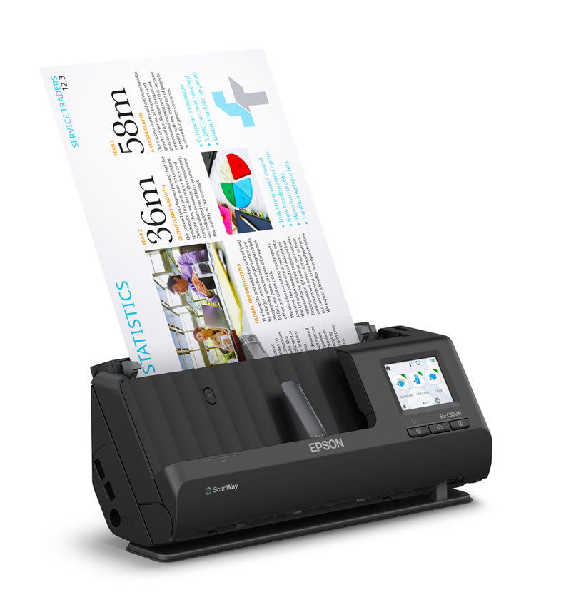 Epson WorkForce ES-C380W Wi-Fi Portable A4 Sheet-fed Document Scanner
