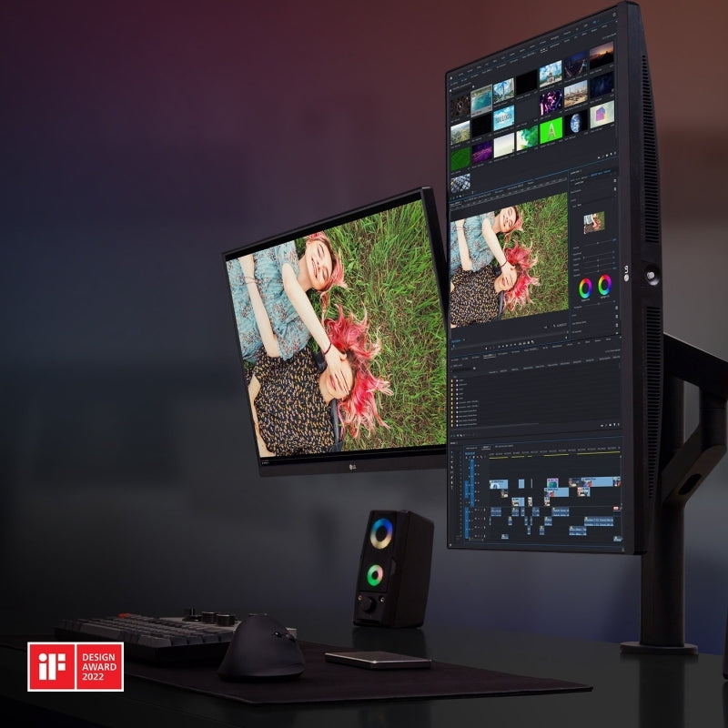 LG 27'' 27QP88DBS QHD IPS Ergo Dual Monitor - 2560x1440 (16:9) / 5ms / 75Hz / VESA